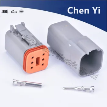 Автомобилни водоустойчив автоматични съединители ChenYi 6 pin серия 1.6 female и maleDT подпечатан с клещи клеммой DT04-6P DT06-6S