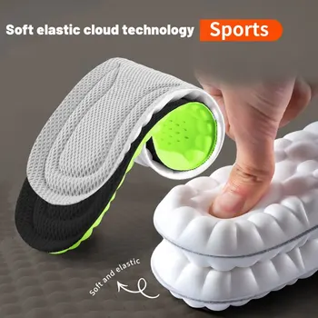 Спортни стелки за обувки, 4D Амортизирующий дезодорант, дишаща възглавница, стелки за бягане, мъжки и дамски стелки