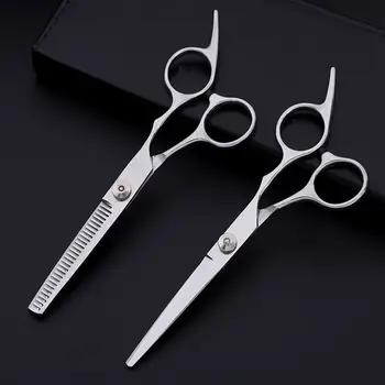 Лесен за използване комплект ножици за коса от неръждаема стомана, зъбни ножици, Плоски ножици, Бретон, Магически ножици за домашни любимци