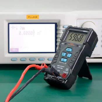 Цифров мултицет, волтметър за интелигентни електрически тестер с фенерче NCV, измерва съпротивление, капацитет, диоди Fr