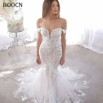 Сватбена рокля HERBURN във формата на Сърце за Жени 2022 Булката, Русалка, дантелени апликации, дължина до пода, без табли, сшитое по Поръчка, Vestidos De Новия