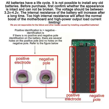 1бр Акумулаторна Батерия Power Bank LCD-батерия С преносима Кутия За Съхранение на дисплея T3r1
