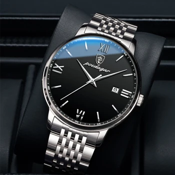 POEDAGAR 2022 Модерни ежедневни мъжки часовници на по-Добро луксозна марка, сини мъжки ръчен часовник, водоустойчив кварцови часовници, мъжки
