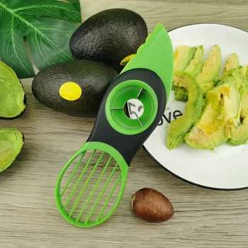 Нож за плодове авокадо 3в1, мултифункционален клон на целулоза плодове, фреза за авокадо, Функция за рязане на кухненски зеленчуци
