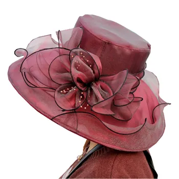 Модни окото шапка в стила на дерби в Кентъки с цветен модел, широка периферия шапка за сватбени партита, летни плажни слънчеви шапки за жени A1