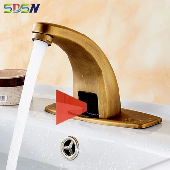 Сензорен смесител за баня SDSN, Античен автоматичен Смесител за мивка в банята, Интелигентен Сензор, Смесители за баня