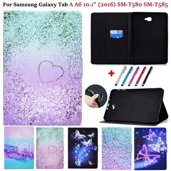 Калъф за Samsung Tab A 6 10,1 Калъф 2016 SM-T580 Калъф-поставка от Изкуствена кожа За Samsung Galaxy Tab A A6 10 1 Калъф за таблет T585 T580