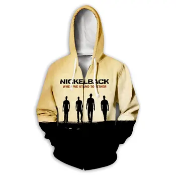 Нова Мода 3D Принт Nickelback Група Качулки с цип Блузи с качулка на Цип Harajuku Hoody Хип-Хоп Блузи, Блузи Z02