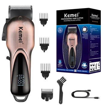 Kemei 6372 Мощна машина за подстригване Професионален тример за коса за мъже електрически регулируеми машина за подстригване акумулаторна