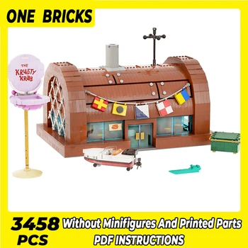 Moc Строителни блокове на Известния модел от филми, Магазин за бургери, Технически тухли, монтаж със собствените си ръце, строителни играчки за деца, празнични подаръци