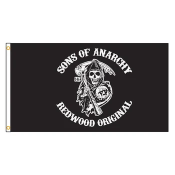 90x150 см Флаг Sons of Anarchy, Банер с Принтом от Полиестер За Декор