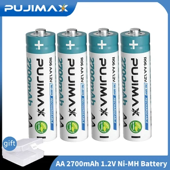 PUJIMAX 4 Бр 1.2 AA 2700 mah Акумулаторна Батерия Ni-MH Акумулаторни Батерии За Фенерче Играчки Аларма Дистанционно Управление Здрав