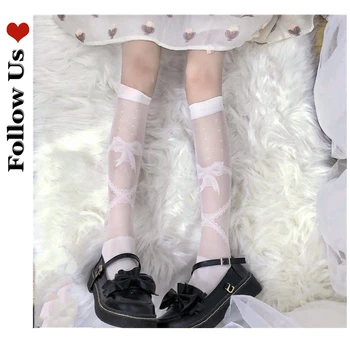 Японски чорапи до бедрото, в стил сладка Лолита 