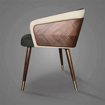 Скандинавски Модерен дизайнерски стол за хранене, Луксозно Дървено Столче, минималистичное качествено Стол за почивка, Удобни мебели за трапезария
