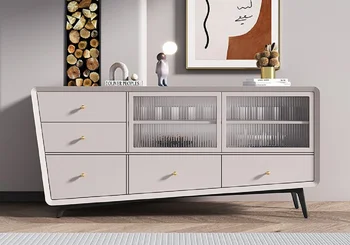 Италиански стил, светъл луксозен стил, стъклени шкафове за дневна, модерни прости шкафове-кофи, шкафове за верандата