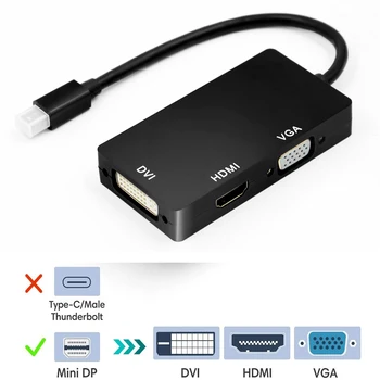 Конвертор видео Thunderbolt Adapter 1080 Mini Displayport към HDMI/VGA/DVI за Apple Macbook, Macbook Pro, iMac, Macbook Air и т.н
