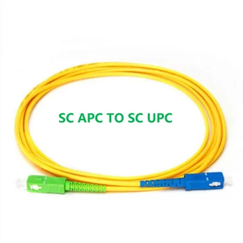 50 бр. пластир кабел SC APC, SC UPC SC симплексный 3,0 мм, ХАЛОГЕННИ Однорежимный 1 м 2 М 3 М оптичен кабел скок