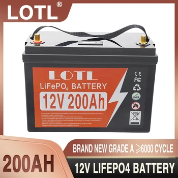 12V 200Ah LiFePO4 Батерия Литиево-железен Фосфат на батерията Вграден BMS За Подмяна на по-голямата част резервно копие на източник за домашно съхранение на енергия