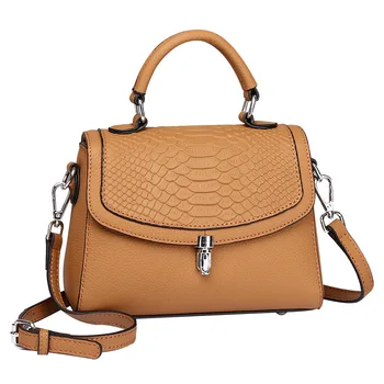 Класически Дамски чанти от естествена кожа с изображение на крокодил, луксозна дизайнерска чанта през Рамо, модерен заключване, Малка квадратна чанта