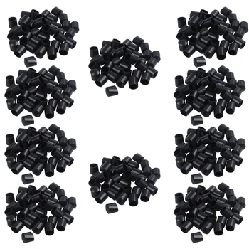 Гумени капачки 400 бр., черни гумени тръби с кръгла форма, краищата на 10 мм