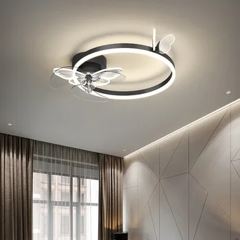 Led таванна вентилационна лампа Модерен минималистичен тавана лампа Трапезария Спалня Дневна Лампа Фен Light 2022