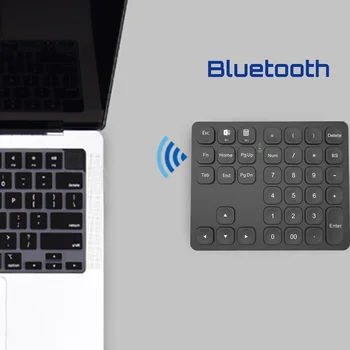 Цифрова клавиатура Bluetooth, акумулаторна безжична цифрова клавиатура, тънка 36-ключ клавиатура безжична цифрова клавиатура за въвеждане на данни за лаптоп iPad