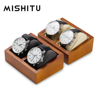 MISHITU Премиум-клас, поставка за часовници от масивна дървесина, подпори, Кутия за съхранение на гривни, ръчни часовници, витрина за бижута, витрина за мъже