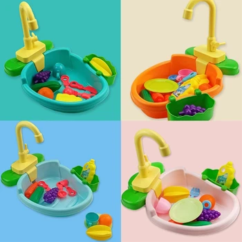 Детски Играчки за моделиране на миялна машина, Кухненска Автоматична Мивка за измиване на съдове за готвене, Игри къща, Играчки за ранно образование, Подаръци За Деца