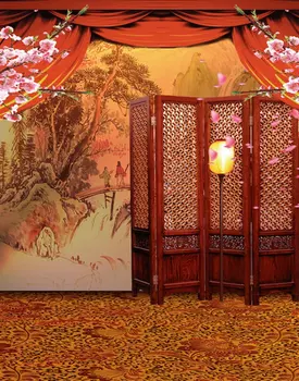 китайските Традиционни Цветя Размер 5х7 фута За снимане на екрана, реквизит за снимки, студиен фон