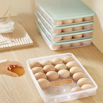 Кутия за съхранение на яйца в хладилника за 24 окото, Кухненски хладилник, пластмасов калъф за съхранение на пресни кнедлите