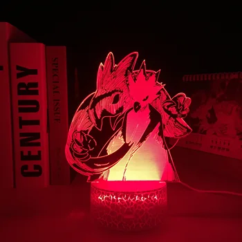 Tokoyami Fumikage Бяла базова лампа за вашия интериор, спални, подарък за рожден ден, лека нощ, светодиодна настолна лампа My Hero Academia, аниме, 3D лампа