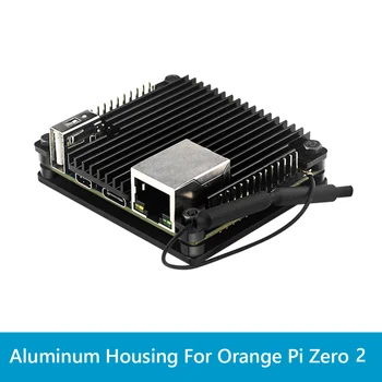 За Ориндж Пи Zero/Orange Pi Zero 2 Метален брониран корпус от алуминиева сплав с пасивно охлаждане, корпус на радиатора на процесора, черен