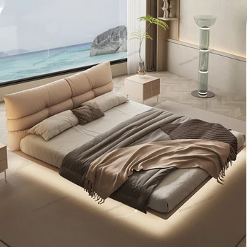 Подвесная италианската минималистичная лека луксозна спалня new internet celebrity soft bag сватбена легло