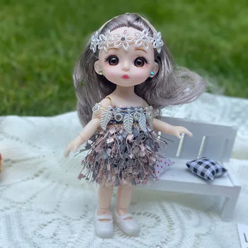 Нова 16-см кукла Bjd, пълен комплект, 13 ставите, сватбената рокля на принцеса, играчки за момичета, модерен подарък за рожден ден, скъпа играчка за деца