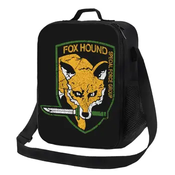 Metal Gear Solid Fox Hound Изолирано чанта за обяд за Жени, охладител за видео игри, Термосумка за обяд за деца, ученици