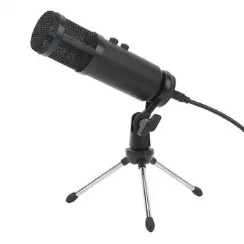 USB-микрофон с интелигентен шумопотискане, кондензаторен микрофон за пеене